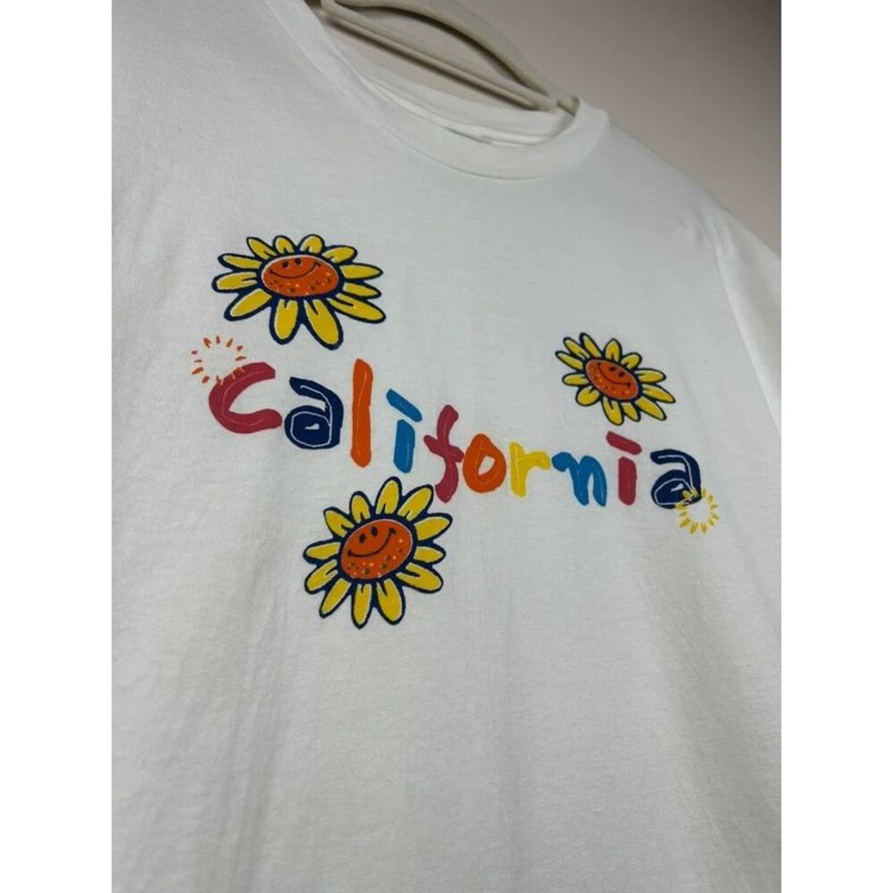 Vintage 90’s Hanes Heavyweight California Sunflower Graphic Tee L  100% Cotton